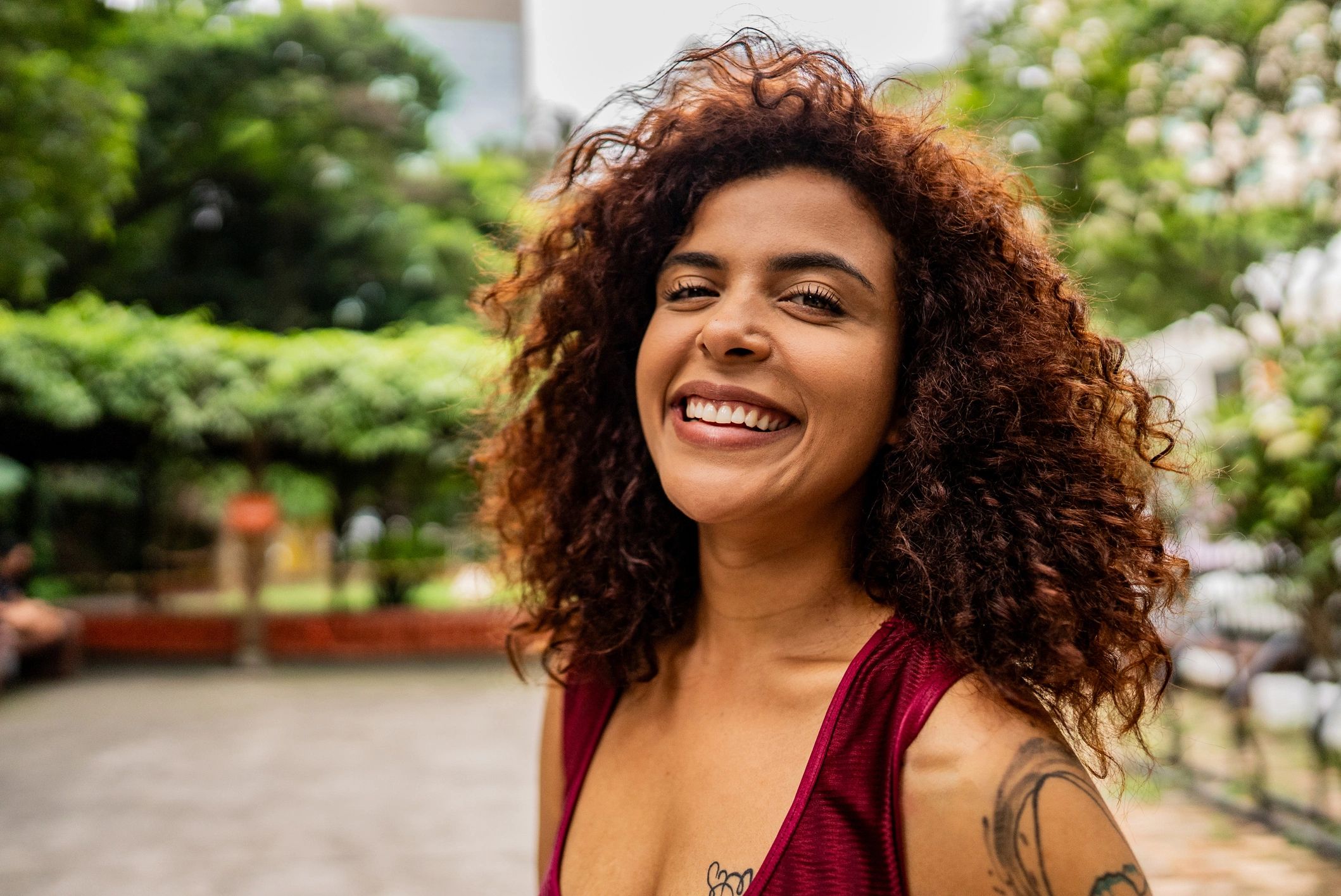 Latina woman natural hair beauty modern